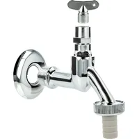 Tecuro Auslaufventil 1/2 Zoll, Steckschlüssel-Oberteil, Schlauchtülle, Wandrosette, Dichtband, MS