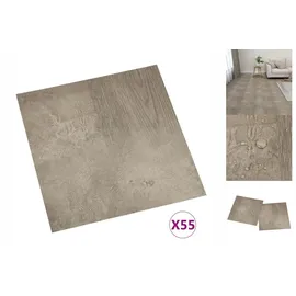 vidaXL PVC-Fliesen Selbstklebend 55 Stk. 5,11 m2 Grau