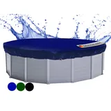 QUICK STAR Poolabdeckung Rund für 320-366 cm Pools | Planenmaß Ø 420 cm | Blau | Sommer & Winter Poolplane | Solar Abdeckplane | 200g/m2 PE Zweifach Beschichtete Abdeckung | Solarplane UV-Resistent