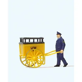 Preiser H0 Figur Postler mit Karre 28083