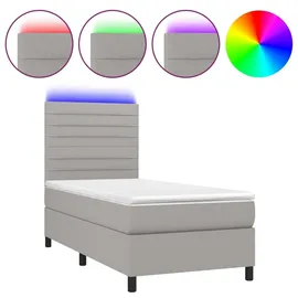 vidaXL Boxspringbett 100 x 200 cm Hellgrau