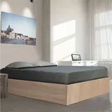 le quai des affaires Kastenbett Bilbao 160x200 cm, + Bettkasten / Eiche gebleicht/ 206x167x33