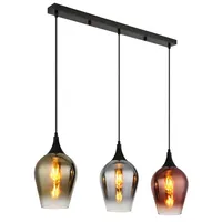 GLOBO Hängeleuchte LAVUS 3-flammig Glasschirme bunt Breite 83cm