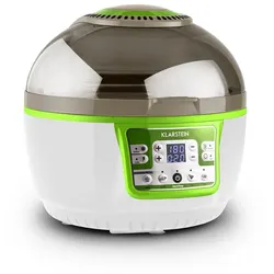 Klarstein VitAir Turbo Heißluftfritteuse grün-weiß 1400W Grillen Backen 9l Limettengrün