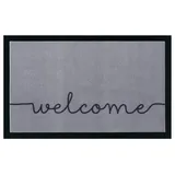 HANSE HOME Fußmatte Cozy Welcome, Türmatte«, rechteckig, 5 mm Höhe, Waschbar, Schmutzfangmatte, Outdoor, Innen, Rutschfest, Wetterfest, Grau Schwarz