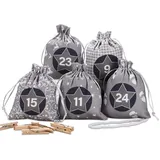 Kohmui Adventskalender zum Befüllen Grau
