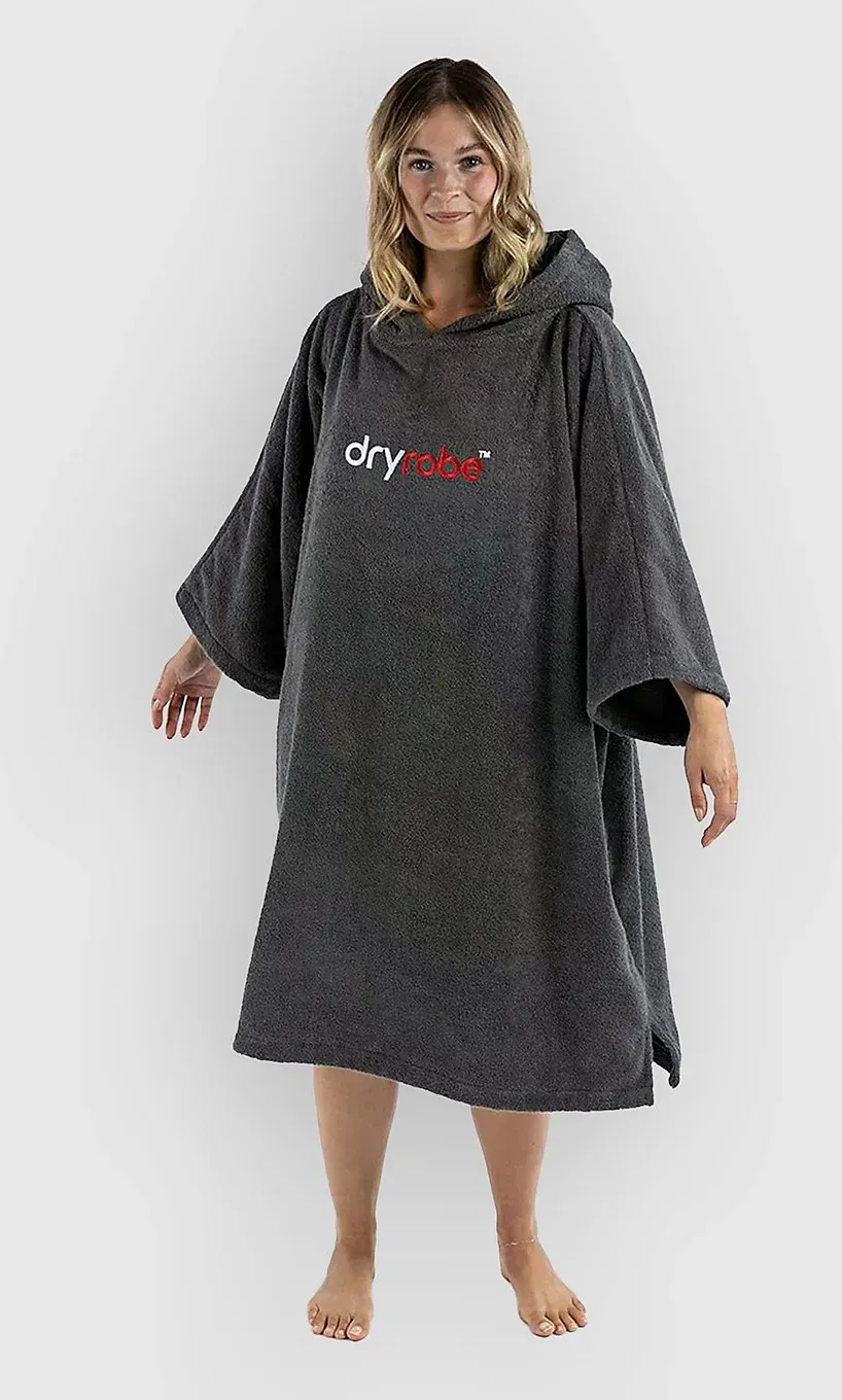 Dryrobe Towel Robe Organic Cotton Surf Poncho dark slate Gr. L