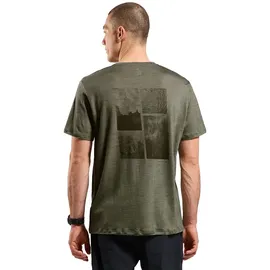 Odlo X Pow Merino Tencel Kurzarm-t-shirt - vetiver melange - XL