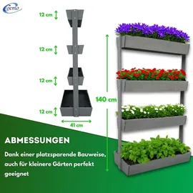 Coemo Vertikalbeet Vera 45 x 45 x 140 cm Grau