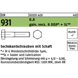 Industrial Quality Supplies Sechskantschraube DIN 931 M14 x 130 25 Stück