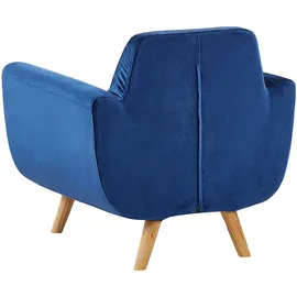 Beliani Bezug für Sessel Bernes Samtstoff Marineblau