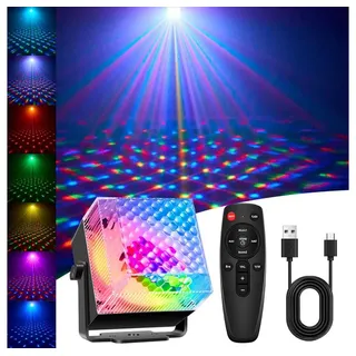Jibenhome LED Nachtlicht LED Discolicht LED Partylicht DMX,LED DJ Party Licht mit Fernbedienung, USB,RBG,Für Tanzpartys, Geschenke, Hochzeiten, Weihnachten