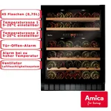 Amica Weinkühlschrank schwarz 45 Flaschen á 0,75L 5-20°C - 2 Temperaturzonen