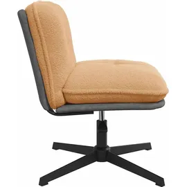 vidaXL Bürodrehstuhl Gelockter wollähnlicher Stoff Beige