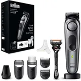 Braun Barttrimmer Series 7, BT7420, silber, 40 Schnittstufen, mit 5 Aufsätzen und Rasierer