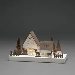 LED-Häuschen, 6 warmweiße LEDs, Waldhäuser