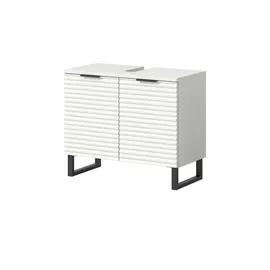 xonox.home Waschbeckenunterschrank Riff Weiß Nachbildung 59 cm x 70 cm x 34 cm