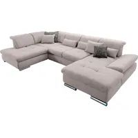 Set One by Musterring Wohnlandschaft SO 4100 komfortable Federkernunterfederung, inkl. Kopfteilverstellung, wahlweise Bettfunktion und Sitztiefenverstellung, U-Form braun