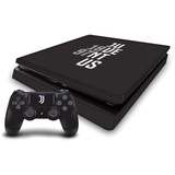 Head Case Designs Offizielle Juventus Football Club Typographie Kunst Vinyl Haut Gaming Aufkleber Abziehbild Abdeckung kompatibel mit Sony Playstation 4 PS4 Slim Console and DualShock 4 Controller