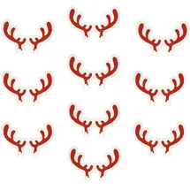 Oblique Unique Oblique Unique® 10 STK Hirsch Rentier Geweihe für Gläser Glas Tisch Deko Weihnachten Dekoration Weihnachtsdeko