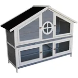 Wiltec Kaninchenstall 116 x 45 x 108 cm grau, weiß