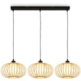 Briloner Bambus Pendelleuchte 3-flg. 70 cm schwarz/beige