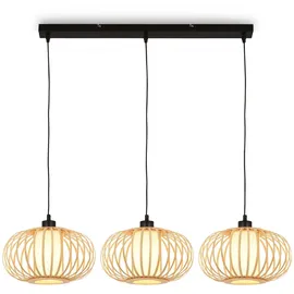 Briloner Bambus Pendelleuchte 3-flg. 70 cm schwarz/beige