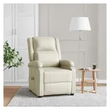 vidaXL Massagesessel Kunstleder 93 x 98 x 93 cm Cremeweiß mit verstellbarer Rückenlehne und Massagefunktion