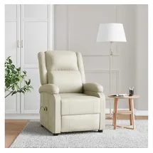 vidaXL Massagesessel Kunstleder 93 x 98 x 93 cm Cremeweiß mit verstellbarer Rückenlehne und Massagefunktion