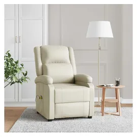 vidaXL Massagesessel Kunstleder 93 x 98 x 93 cm Cremeweiß mit verstellbarer Rückenlehne und Massagefunktion