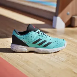 adidas Kinder Handballschuhe Court Stabil, Größe 39 1⁄3 in Blau FLAAQU/CBLACK/FTWWHT