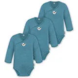 normani Outdoor Sports 3er Pack Multipack Baby-Body Merino Wickelbody in Blau | Gr.: 86