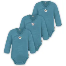 normani Outdoor Sports 3er Pack Multipack Baby-Body Merino Wickelbody in Blau | Gr.: 86