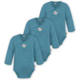 normani Outdoor Sports 3er Pack Multipack Baby-Body Merino Wickelbody in Blau | Gr.: 86