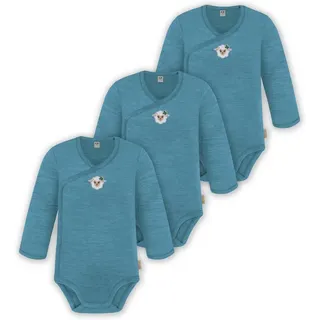 normani Outdoor Sports 3er Pack Multipack Baby-Body Merino Wickelbody in Blau | Gr.: 86