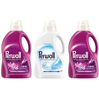 PERWOLL Flüssig Set 3x 27 WL (81WL) 2x Color Blütenrausch & 1x White 3x 1,35l