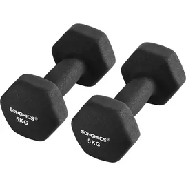 Songmics Kurzhantel 2er Set 2 x 5 kg Neopren schwarz