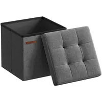 Songmics Sitzhocker Minota mit Stauraum 30 x 30 x 30 cm Grau