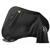BigDean Fahrradabdeckung wetterfest & wasserdicht aus Polyester 210D Gewebe – strapazierfähige Fahrradschutzhülle für 1-2 Fahrräder, Motorräder