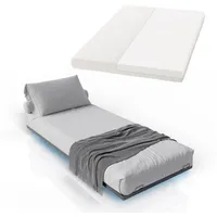 Juskys Metallbett Palamos 90x200 cm mit Matratze, Lattenrost &