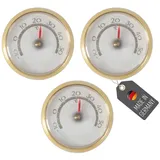 Lantelme Kühlschrankthermometer 3 Stück Selbstklebend Analog Gold Kühlschrank Thermometer, 3-tlg., Temperatur -10 bis +50°C, 5,2cm, Analog, Deutsche Herstellung goldfarben