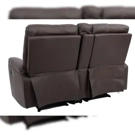 Mendler 2er Kinosessel HWC-K17, Relaxsessel Fernsehsessel Sofa, Nosagfederung Getränkehalter Fach ~ Kunstleder braun
