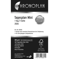 Chronoplan Tagesplan Mini 1 Tag/1 Seite Kalendarium 2016 weiß