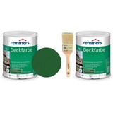 REMMERS Deckfarbe blattgrün (früher moosgrün) 2 x 750ml plus REMMERS Pinsel 50mm