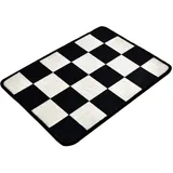 Badteppich mit Karomuster in Schwarz und Weiß