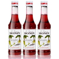 3x Monin Grenadine Sirup, 250 ml Flasche
