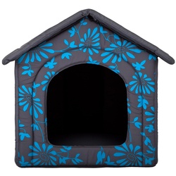 Bjird Tierhaus Hundehütte – Hundehöhle für kleine mittelgroße und große Hunde, Hundeliegen mit herausnehmbarer Dach, Größe S-XXXL, made in EU blau 52 cm x 53 cm x 46 cm