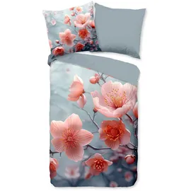 Muller Textil Sartre Blumen Grau 135 x 200 cm + 2 x 80 x 80 cm