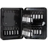 Relaxdays Schlüsselkasten schwarz mit 48 Haken Zylinderschloss