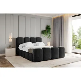 altdecor Polsterbett mit Bettkasten, Fußteil und Lattenrost, Boxbett ohne Matratze, - KALA-Z 140x200 Schwarz